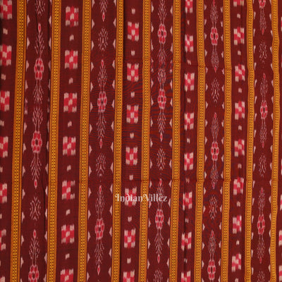 Maroon Maniabandha Sambalpuri Cotton Dress set & Dupatta
