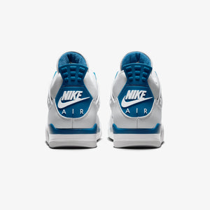 Jordan | AIR JORDAN 4 RETRO  { OFF WHITE/MILITARY BLUE-NEUTRAL GREY