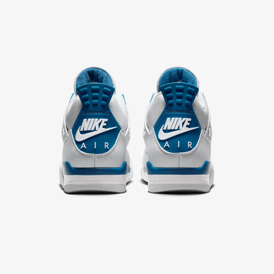 Jordan | AIR JORDAN 4 RETRO  { OFF WHITE/MILITARY BLUE-NEUTRAL GREY