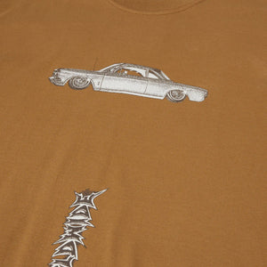 HUF | CAR CLUB T-SHIRT  { CAMEL