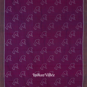 Blueberry Pigeon Odisha Ikat Sambalpuri Pure Cotton Saree