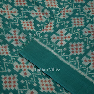 Green Pasapali Sambalpuri Ikat Cotton Fabric