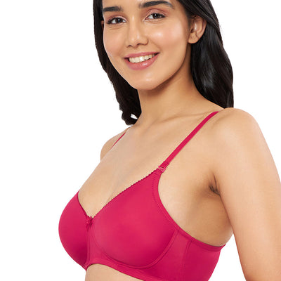 Smooth Elegance Padded Non-wired T-shirt Bra - Pursian Red