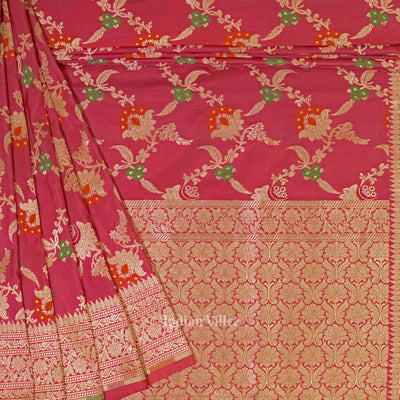 Pink Meenakari Banarasi Katan Silk Saree