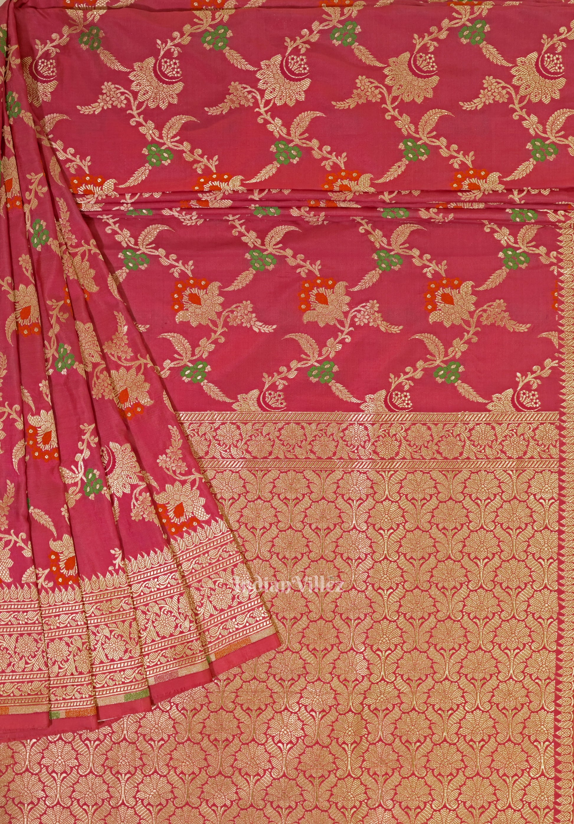 Pink Meenakari Banarasi Katan Silk Saree