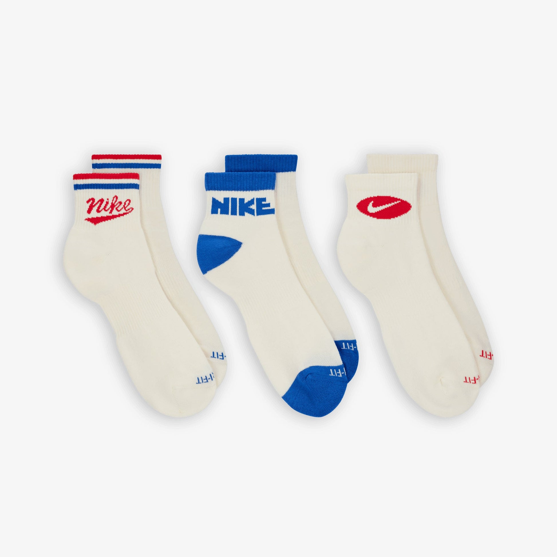 NIKE | EVERYDAY PLUS ANKLE SOCKS (3 PARIS) { MULTI-COLOR