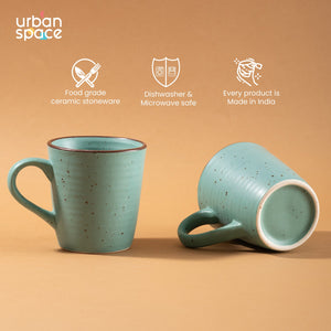 Handmade Ceramic Tea / Coffee Mugs, Set of 2, Ocean Green