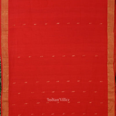 Red Butta Design Cotton Paithani Saree