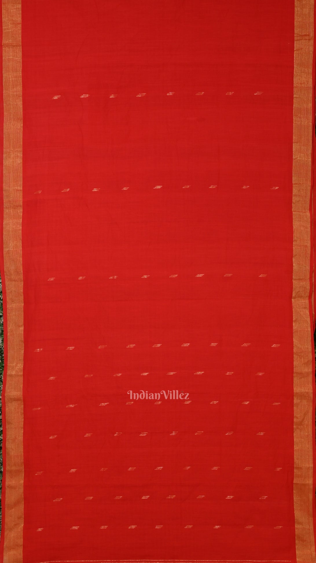 Red Butta Design Cotton Paithani Saree