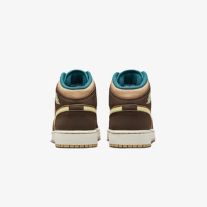 Jordan | AIR JORDAN 1 MID SE  { CACAO WOW/LUMINOUS GREEN-ALE BROWN