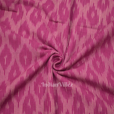 Magenta Pink Pochampally Ikat Cotton Fabric