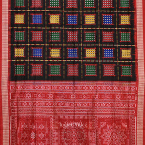 Black with Multicolor Ashwini Odisha Ikat Sambalpuri Silk Saree