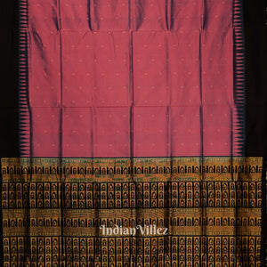 Magenta Dual Tone Bomkai Odisha Ikat Silk Saree