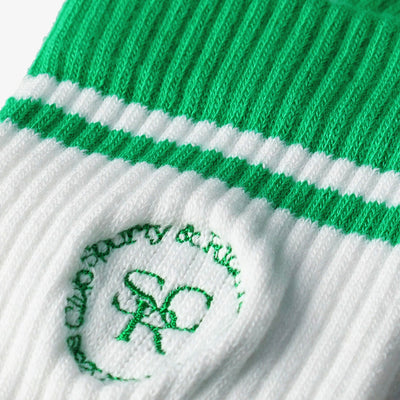 SPORTY & RICH | SRHWC EMBROIDERED SOCKS { WHITE/VERDE