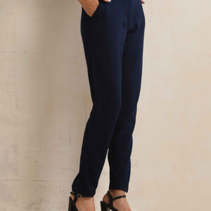 trueBrowns Navy Woollen Pants