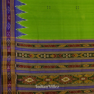 Green Kumbha Design Odisha Ikat Khandua Silk Saree
