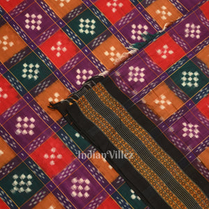 Multi Color Pasapali Sambalpuri Ikat Cotton Fabric