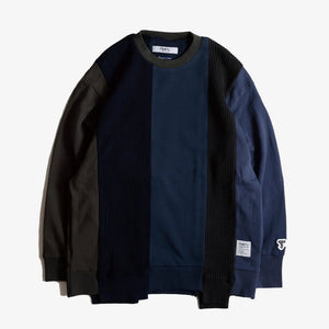 FDMTL | PATCHWORK SWEATSHIRT { NAVY