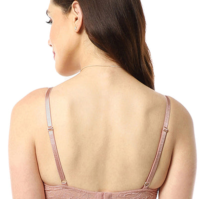 Eternal Bliss Padded Wired Demi Bra - Mellow Rose