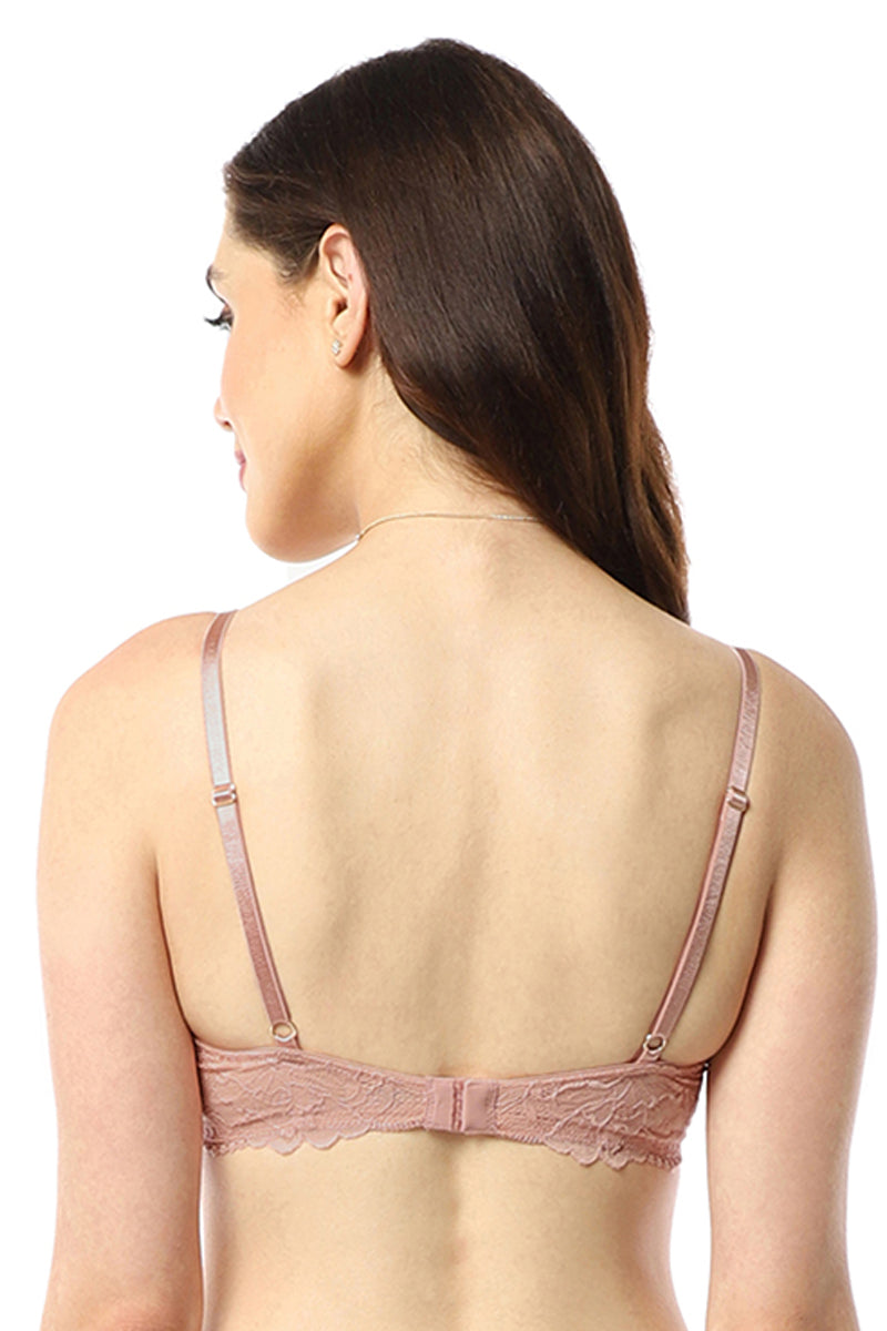 Eternal Bliss Padded Wired Demi Bra - Mellow Rose
