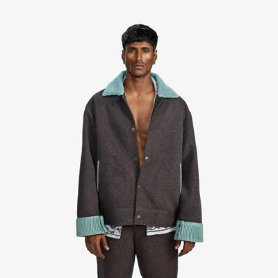 F A R A K | BASICS MONOCHROME JACKET { BROWN