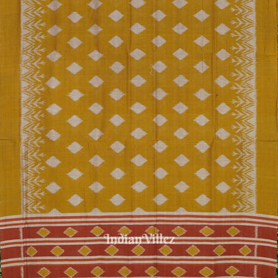 Mustard Yellow Maniabandha Theme Cotton Saree