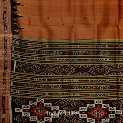 Cupper Phoda Kumbha Design Odisha Ikat Khandua Silk Saree