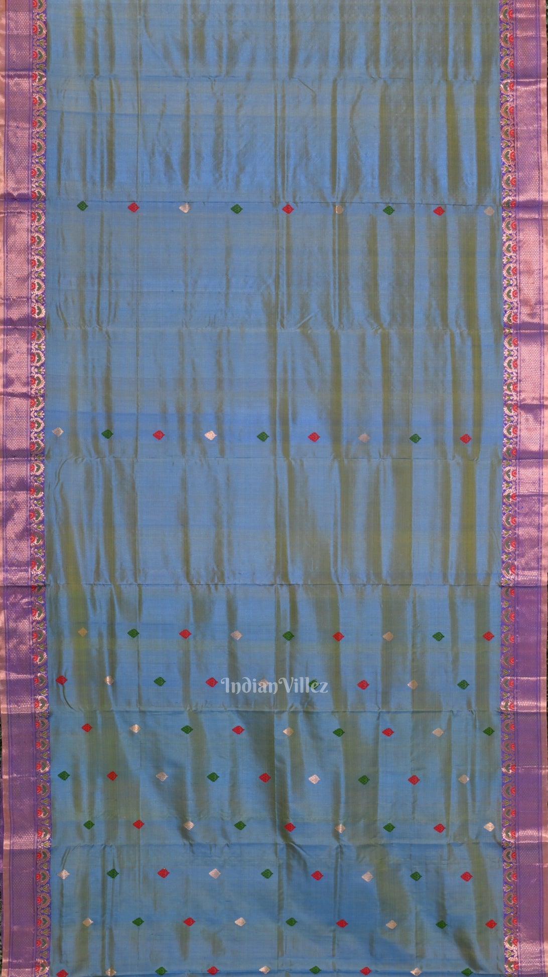 Sky Blue Handwoven Baluchari Silk Saree