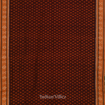 Coffee with Brown Odisha Sambalpuri Pure Cotton Saree