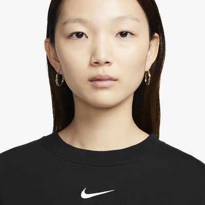 Nike | SPORTSWEAR PHOENIX FLEECE CREW-NECK TERRY  { BLACK/SAIL
