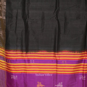 Mauve Dual Tone with Purple Handwoven Bishnupuri Silk Saree