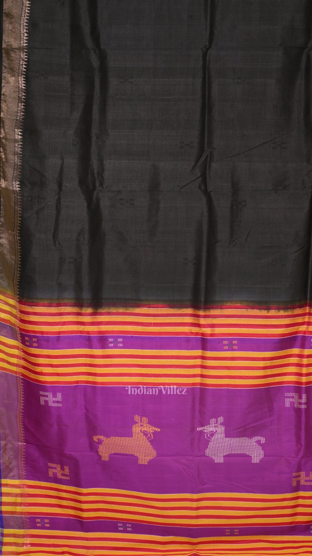 Mauve Dual Tone with Purple Handwoven Bishnupuri Silk Saree
