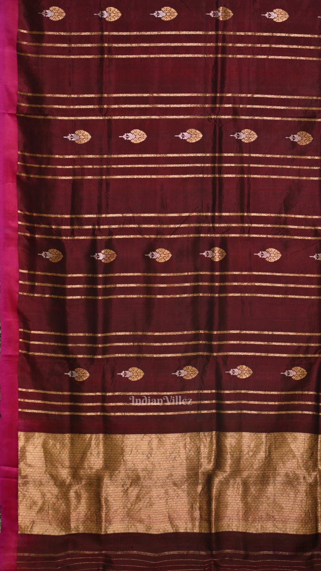 Coffee Rani Pink Banarasi Katan Silk Saree