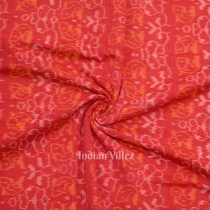 Pink Tribal Theme Sambalpuri Ikat Cotton Fabric