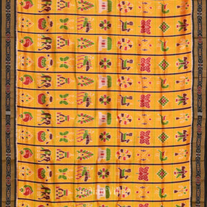 Yellow Maroon Odisha Ikat Designer Nabakothi Silk Saree