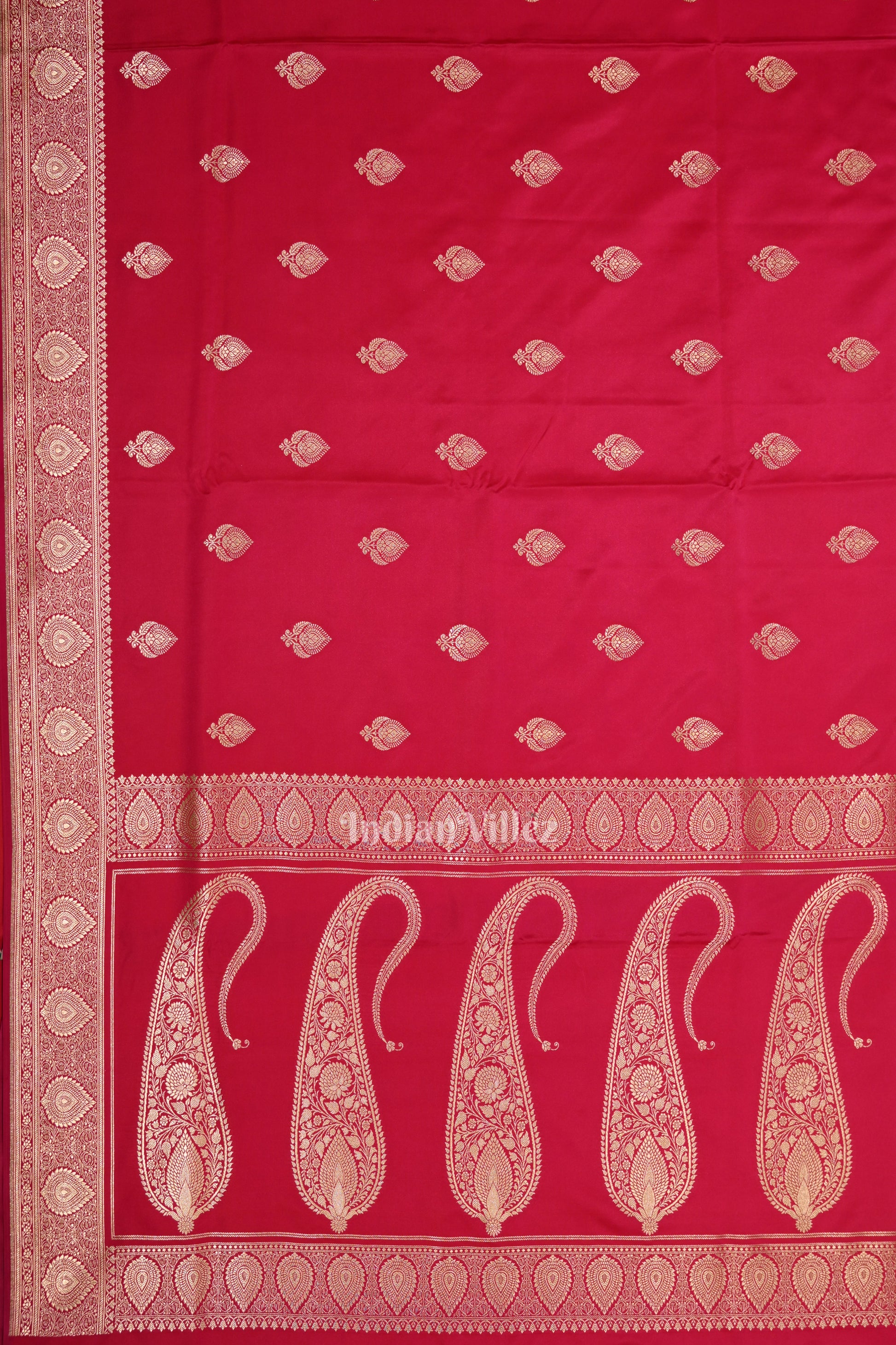 Bridal Ruby Pink Soft Pure Mashru Satin Silk Banarasi Saree