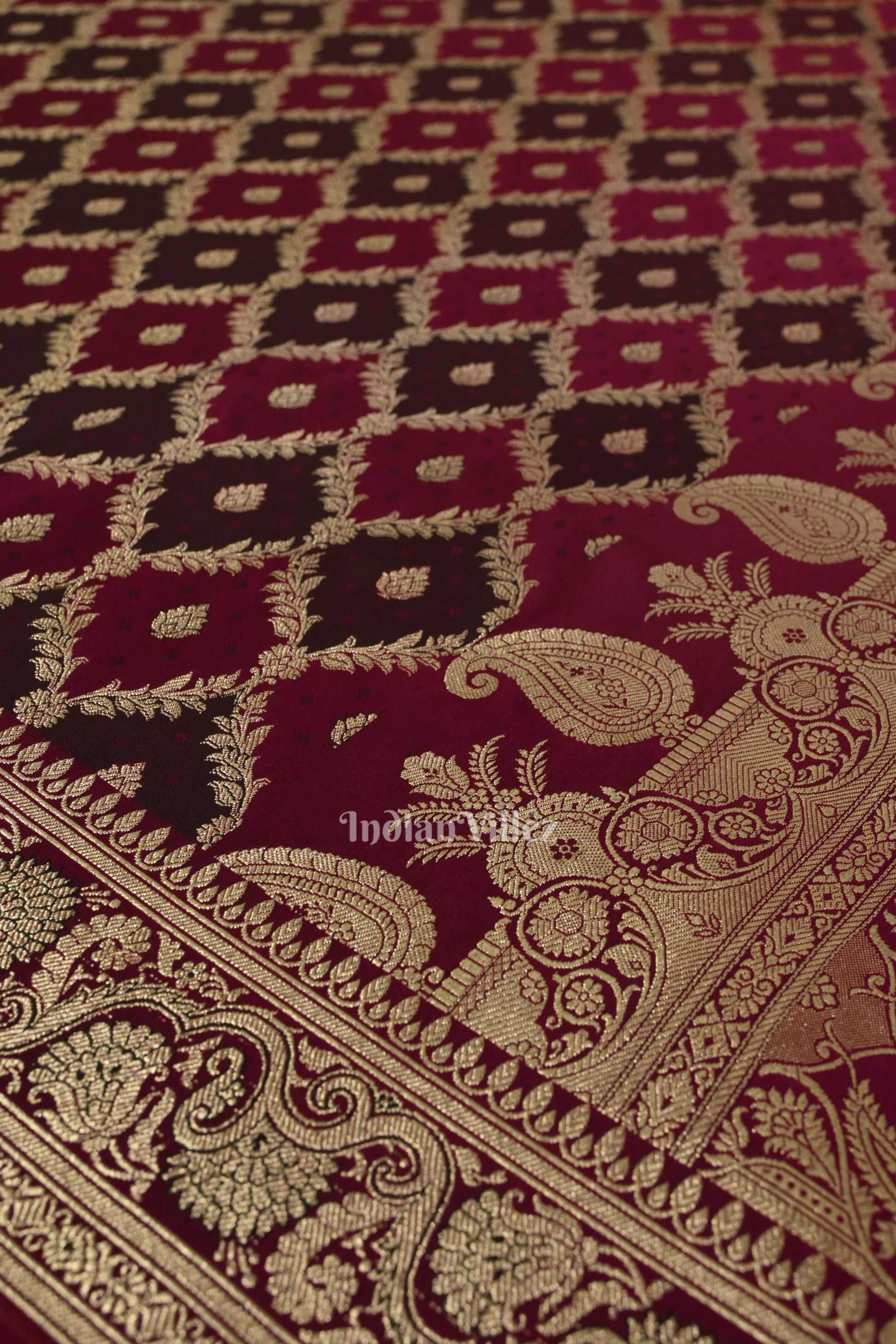 Mulberry Purple Rangkart Mashru Satin Banarasi Saree