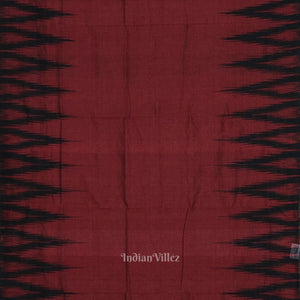 Maroon Black Kargil Kumbha Maniabandha Cotton Saree