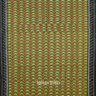 Green Multi Color Pure Sambalpuri Ikat Cotton Saree