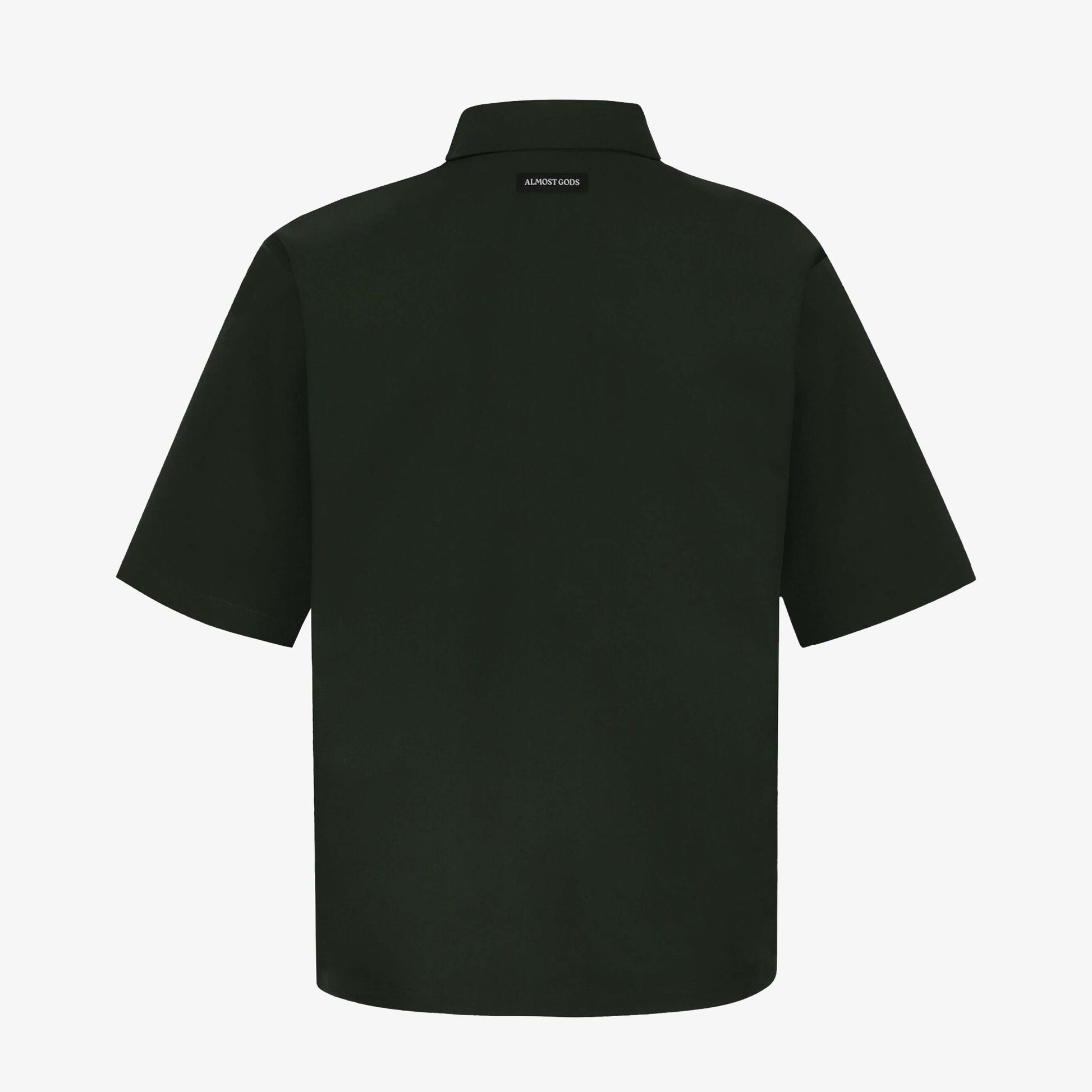ALMOST GODS | ALPHA CROSS SPRAY PAINT SHIRT { GREEN