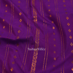 Violet  Bridal Brocade with Pista Border Kanjivaram Silk Saree
