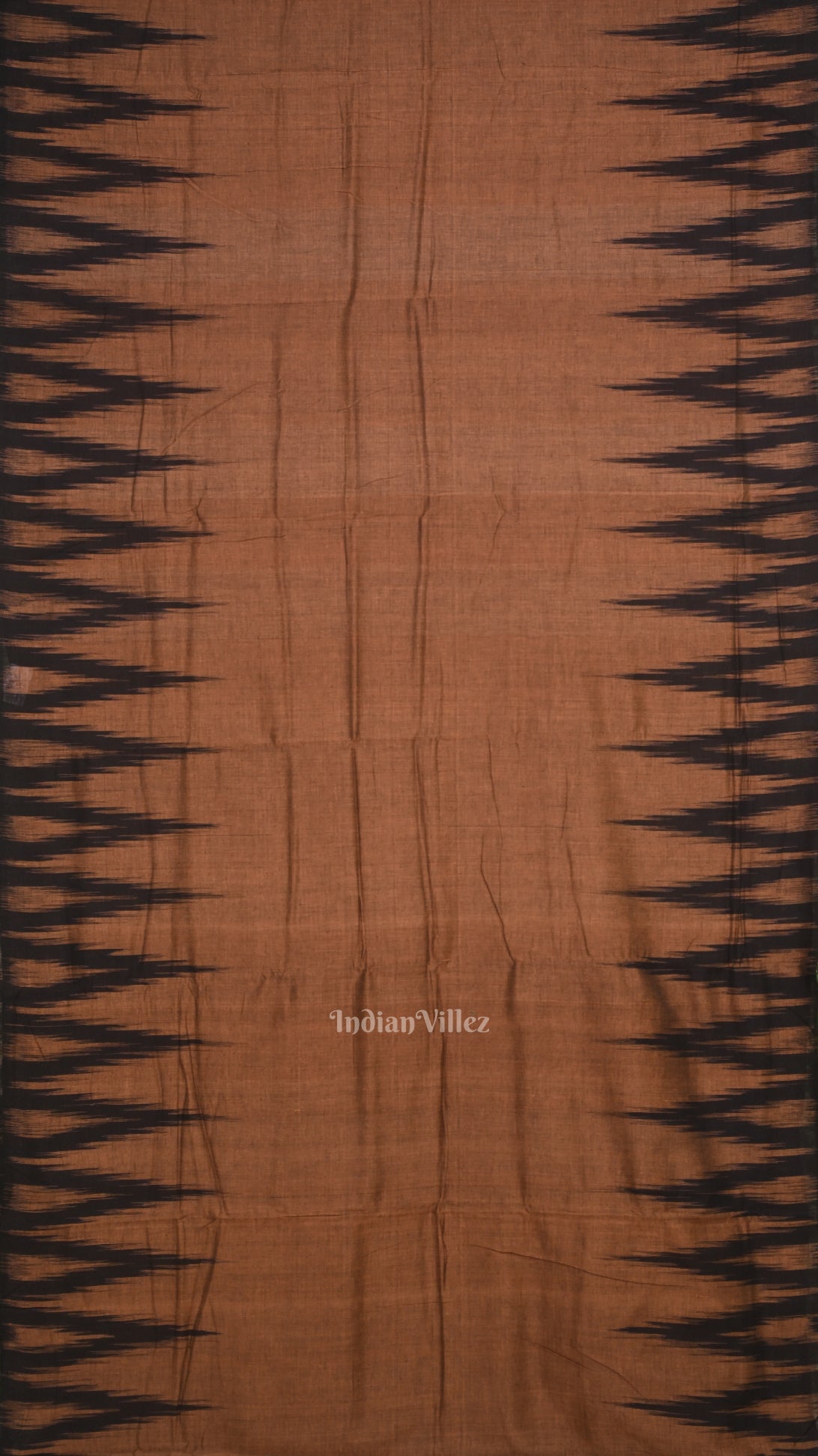 Brown Black Kargil Kumbha  Manibandha Cotton Saree