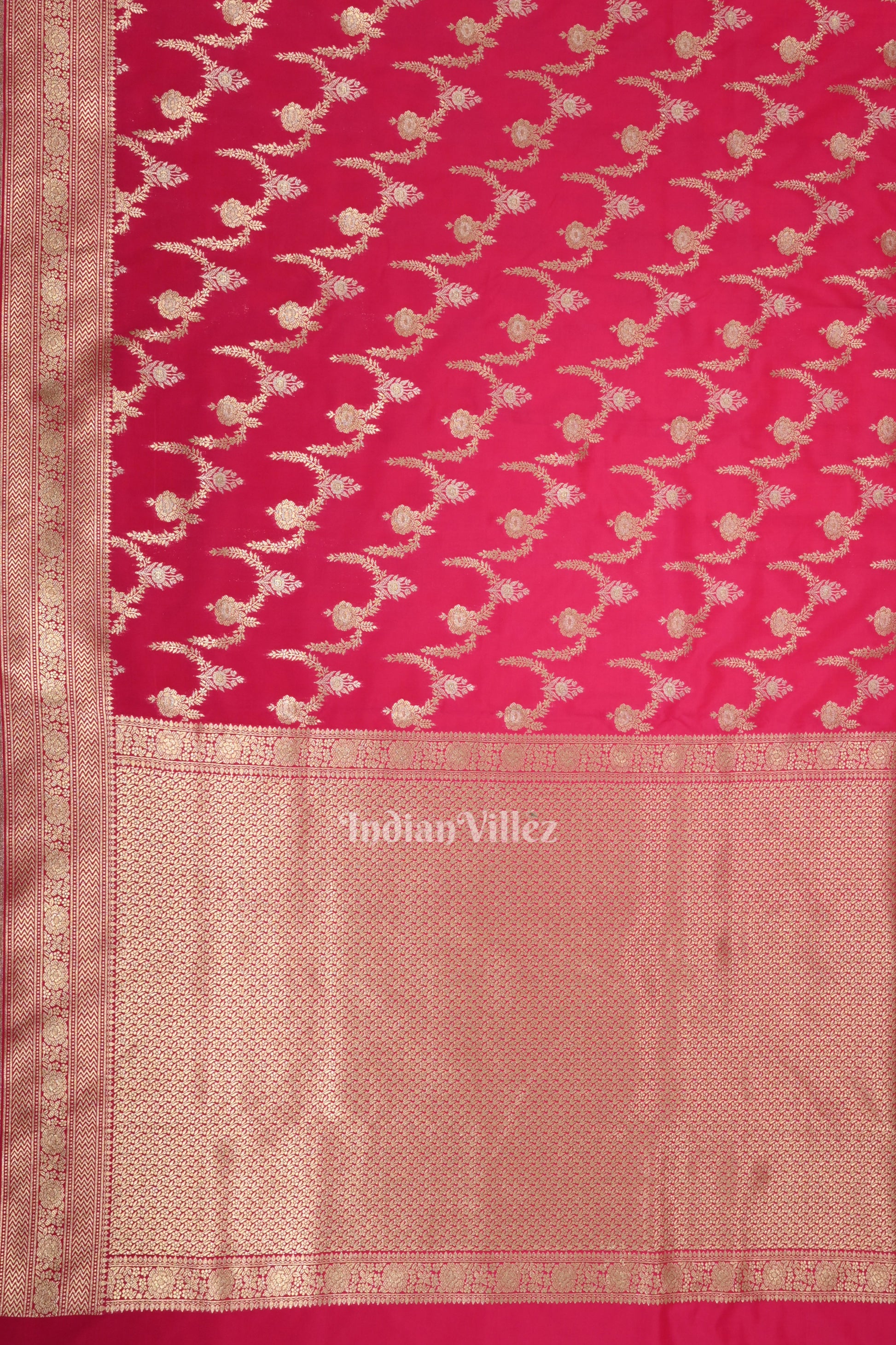 Bridal Wedding Hot Pink Soft Pure Mashru Satin Silk Banarasi Saree