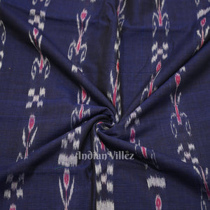 Blue Mayur Chandrika Sambalpuri Ikat Cotton Fabric