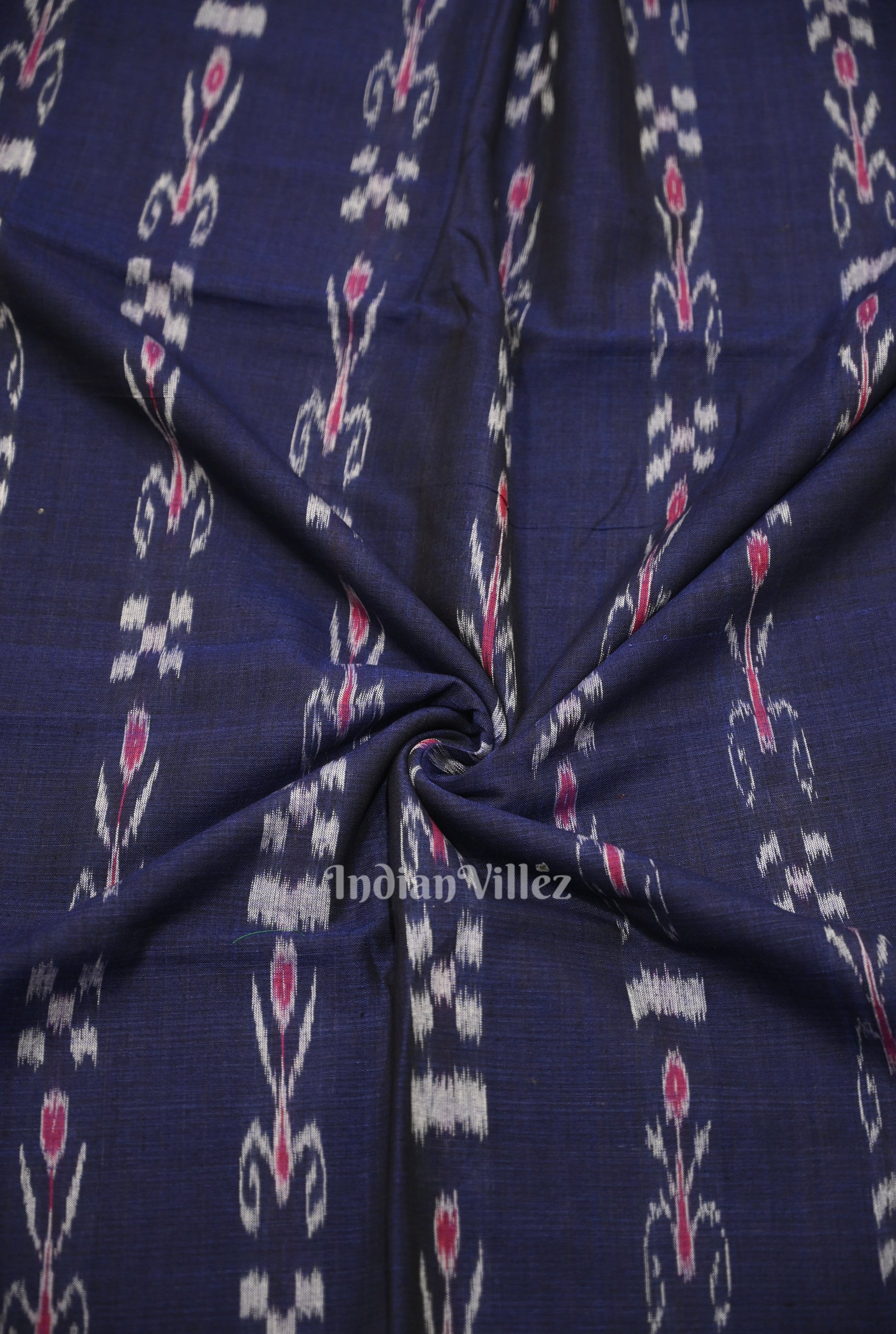 Blue Mayur Chandrika Sambalpuri Ikat Cotton Fabric