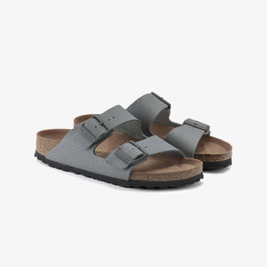 Birkenstock | ARIZONA VEGAN MEN TEXTILE  { GRAY/STONE COIN