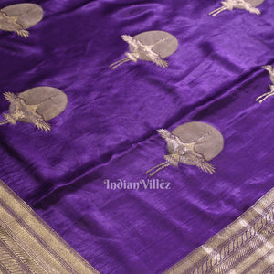 Violet Mashru Satin Silk Banarasi Saree