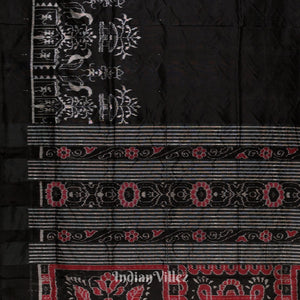 Black Tribal Jhoti Contemporary Sambalpuri Silk Saree