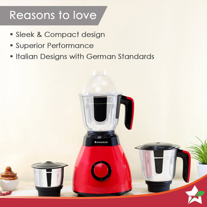 Wonderchef Renewed Vesper Mixer Grinder | 3 Jars | 600W