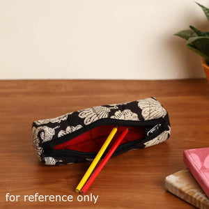 Black - Handmade Quilted Cotton Pencil Pouch 10